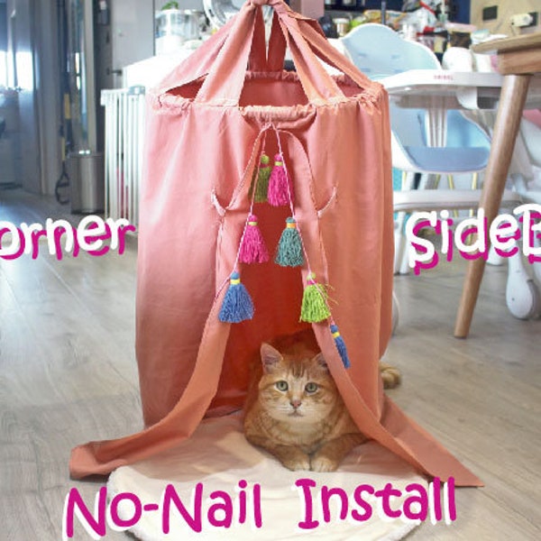 Cat Canopy Hammock Hanging Bed. Cat Play Tent Indoor Samll Space See-Through Top