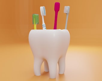 3D Print Toothbrush Holder STL File: Wall-Mounted Bathroom Organizer (Digital Download)