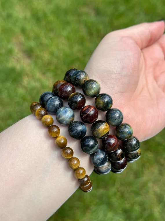 TIGER EYE Bracelets BUNDLE, 12mm Multi Tiger Eye B