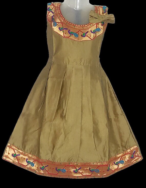 Paithani Frock Silk Zari Maharashtrian Traditional Dress - Etsy