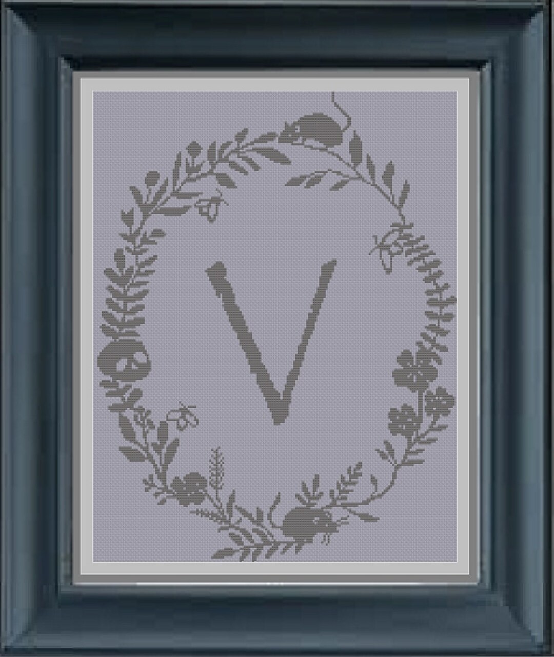 Monogram Gothic Alphabet Letter V Cross Stitch Pattern - Etsy España
