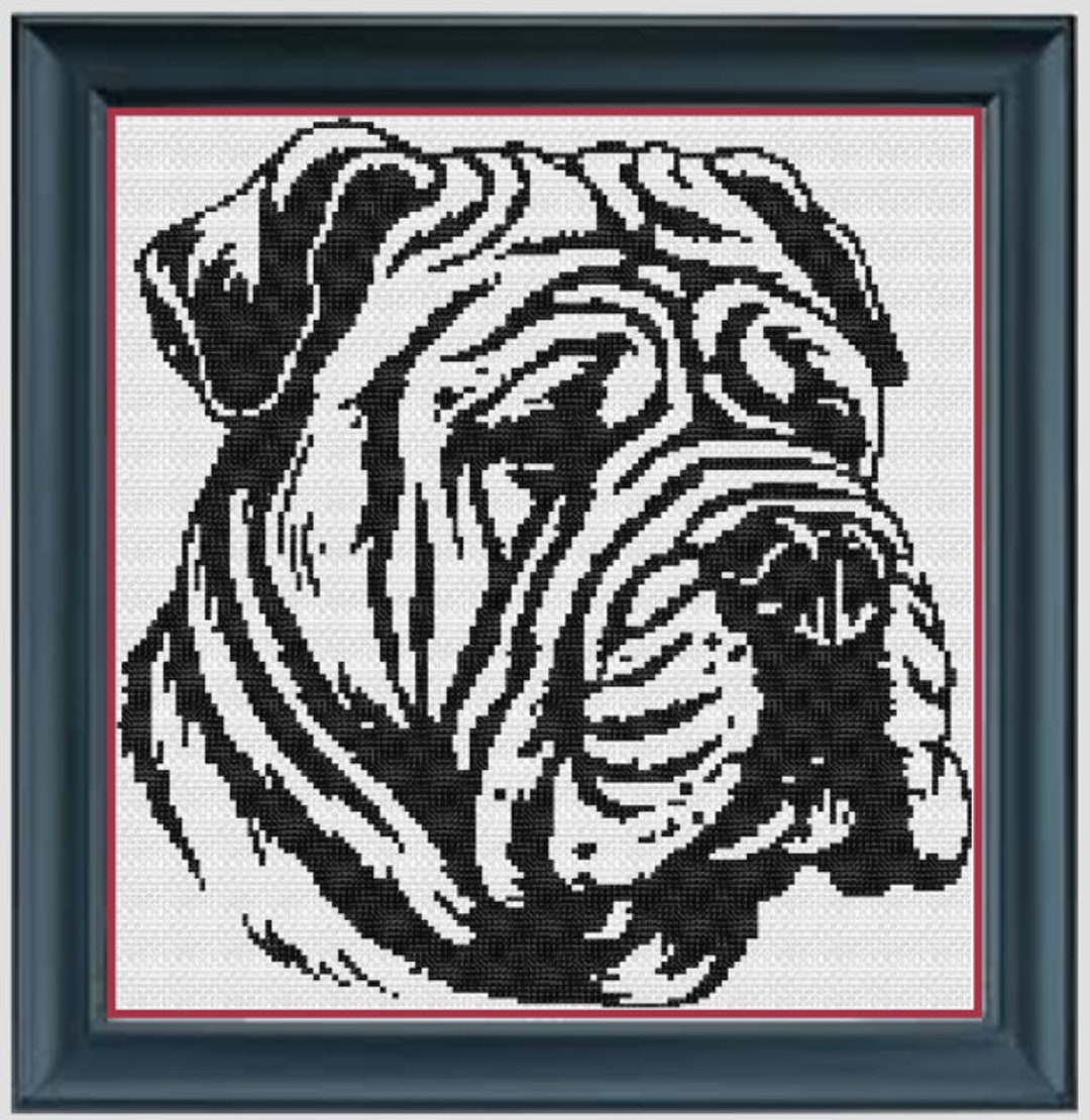 Chinese Shar-pei 1 Puppy Dog Cross Stitch Pet Portrait Pattern Graphgan ...