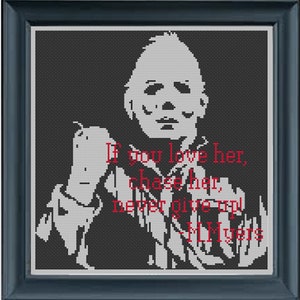 Michael Myers Cross Stitch Halloween Horror Movie  Needlepoint Counted Canvas