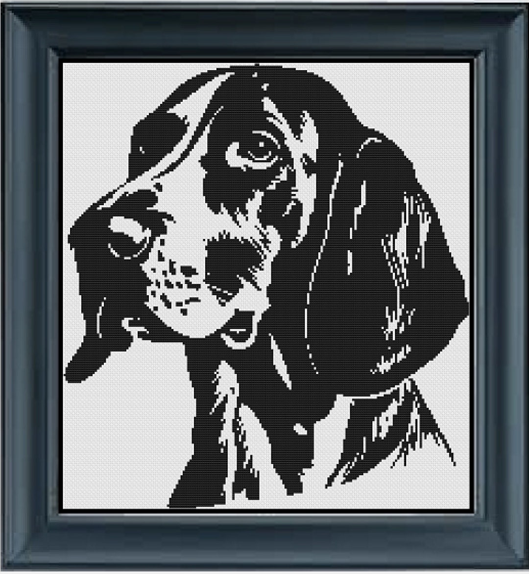 American Foxhound Puppy Dog Cross Stitch Pet Portrait Pattern Graphgan ...