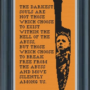 Michael Myers Cross Stitch Halloween Horror Movie Needlepoint Counted Canvas
