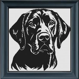 Black Labrador Retriever Puppy Dog Cross Stitch Pet Portrait Pattern Graphgan Crochet Needlepoint Mosaic Knitting Counted Canvas