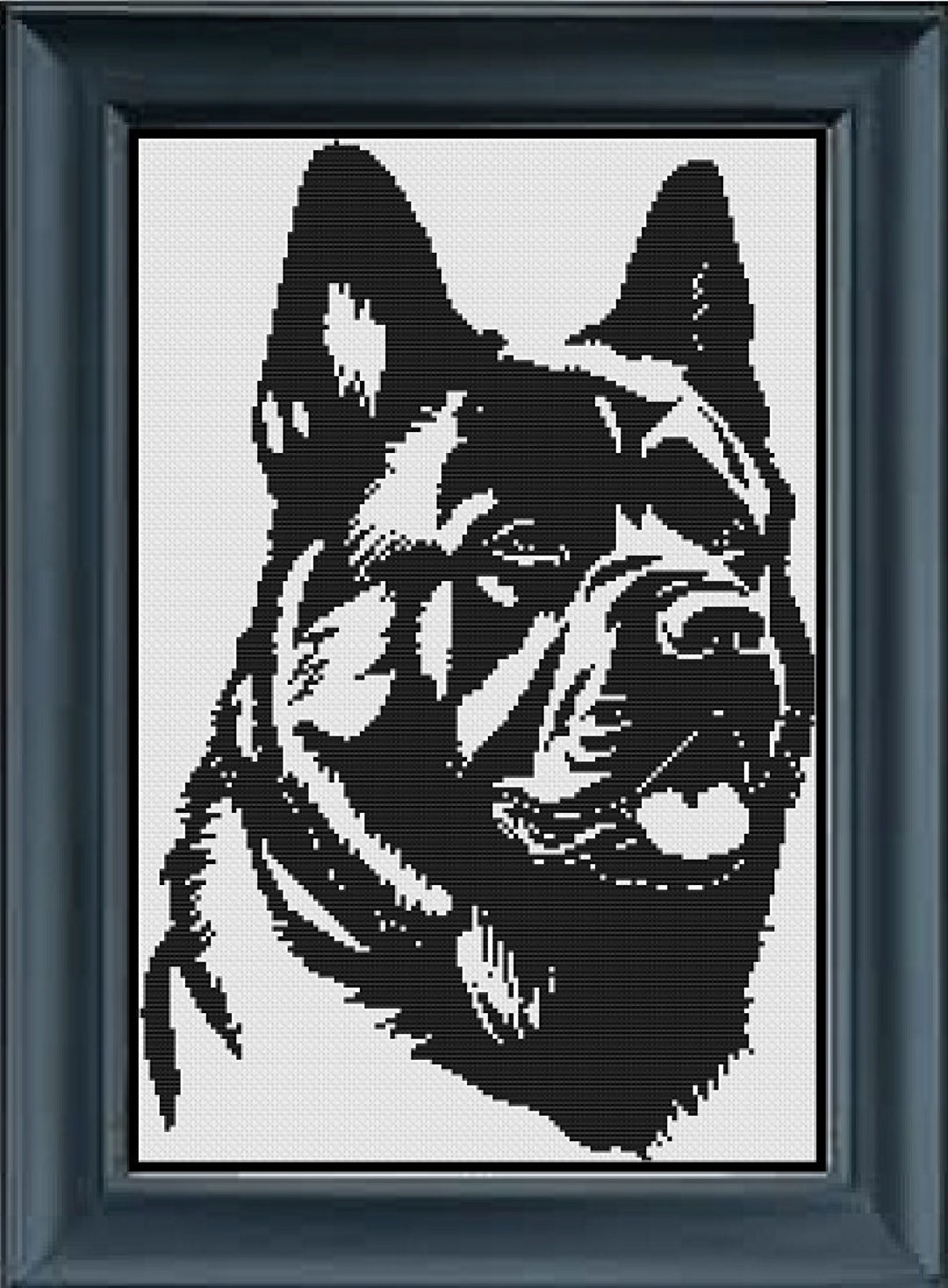 American Akita Puppy Dog Cross Stitch Pet Portrait Pattern Graphgan ...