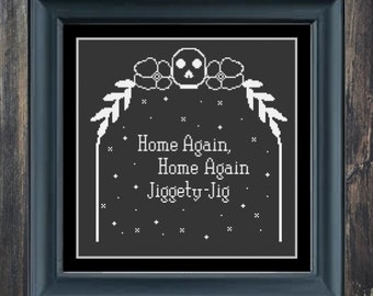 Home again, Home again Jiggety Jig Cross Stitch Pattern Needlepoint Counted Canvas