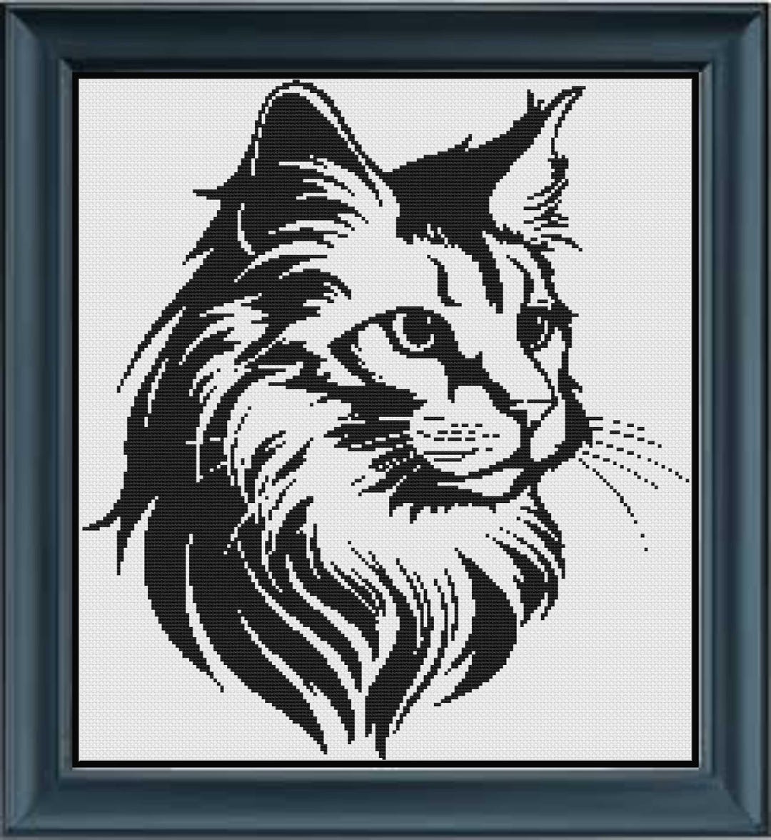Turkish Angora 2 Kitten Cat Cross Stitch Pet Portrait Pattern Graphgan ...