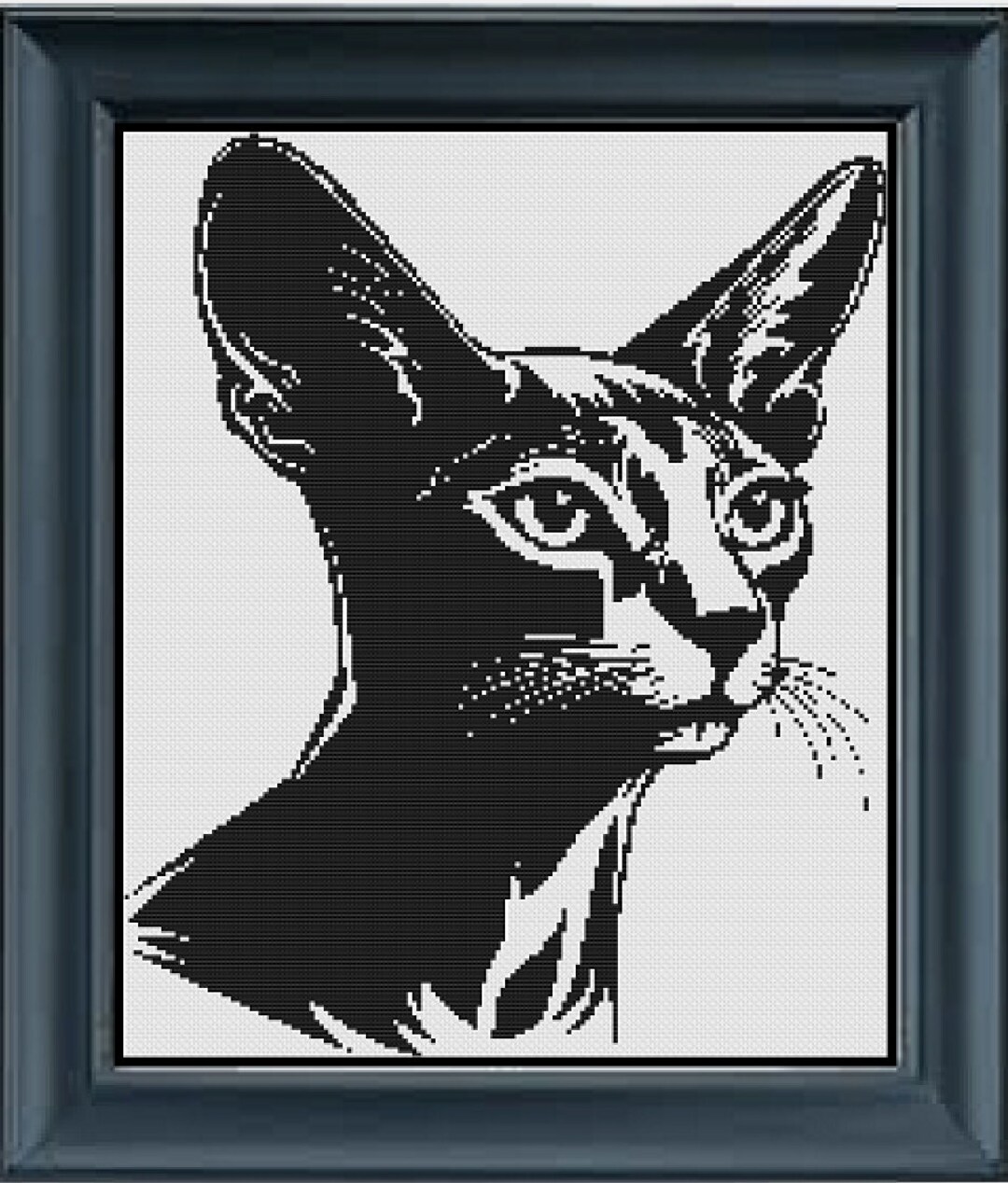 Abyssinian Kitten Cat Portrait Cross Stitch Pattern (PDF) - Etsy