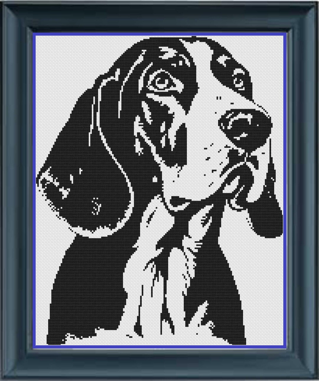 Dog Graphgan Patterns Treeing Walker Coonhound 1 Puppy Dog Cross Stitch Pet Portrait Pattern ...