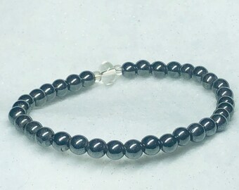 Gray Hematite and Clear Quartz