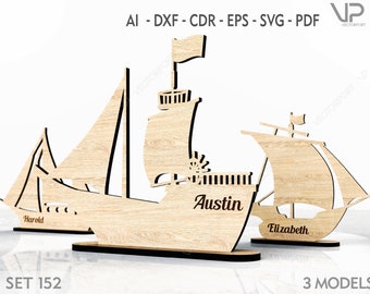 Download 3d Svg Pirate Ship Etsy