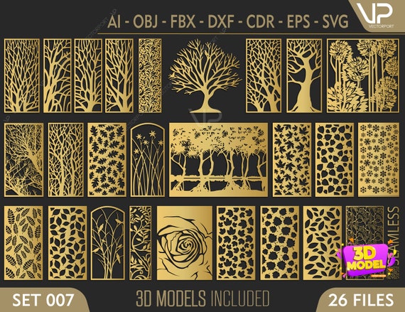 Download 26 Pattern 3d Models And Vector Files Cnc File Laser Etsy