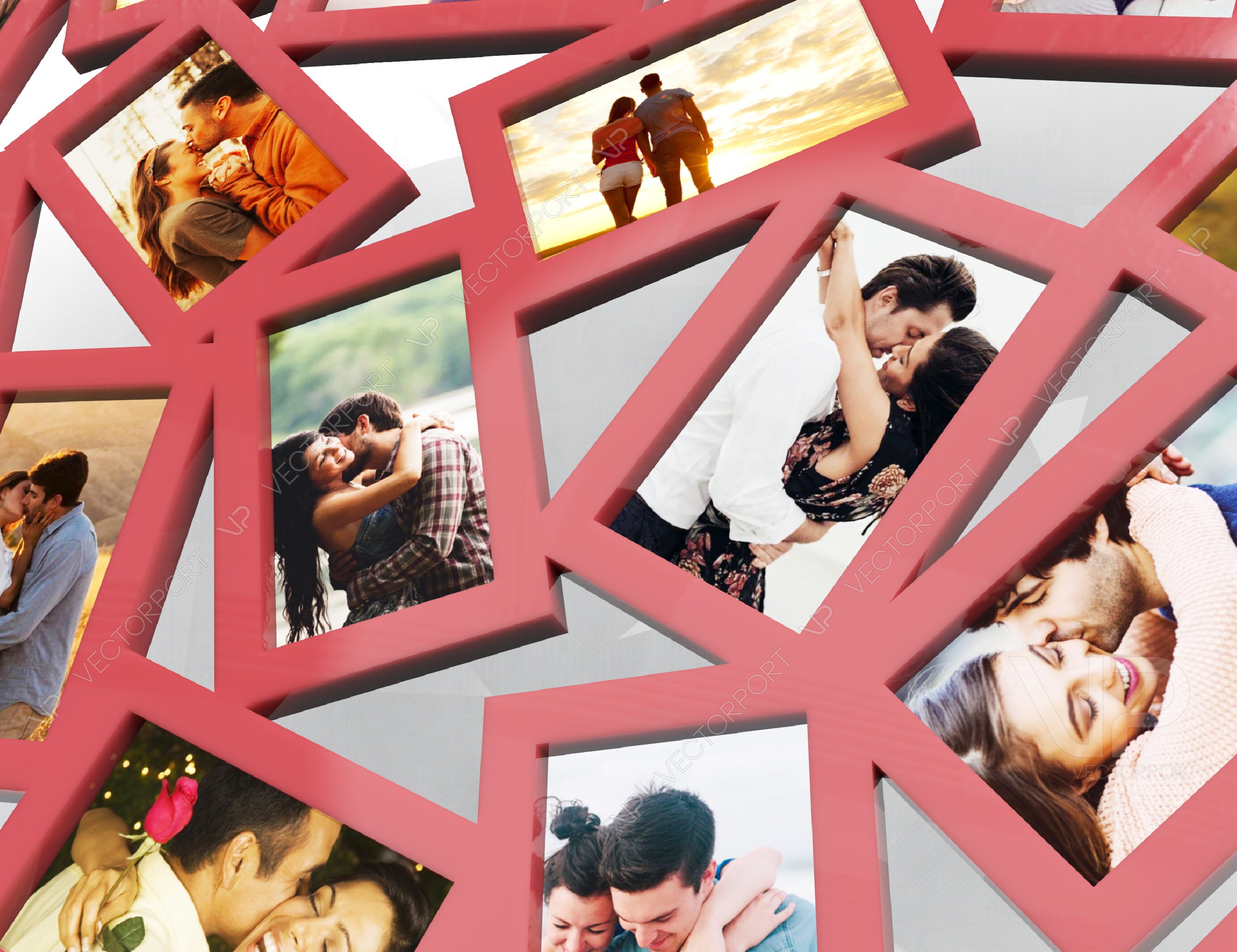 Heart Wooden Photo Frame Collage with I love you Frame for Her Etsy