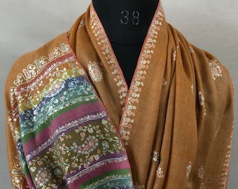 Pashmina Black FridayHazel modern design micro fine sozni hand embroidered real cashmere pashmina stole/scarf/shawl/70*200 cm