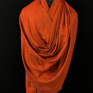 teacher gift Butterscotch and koi handwoven reversible ladakhi real cashmere pashmina shawl/wrap/100X200 cms image 5