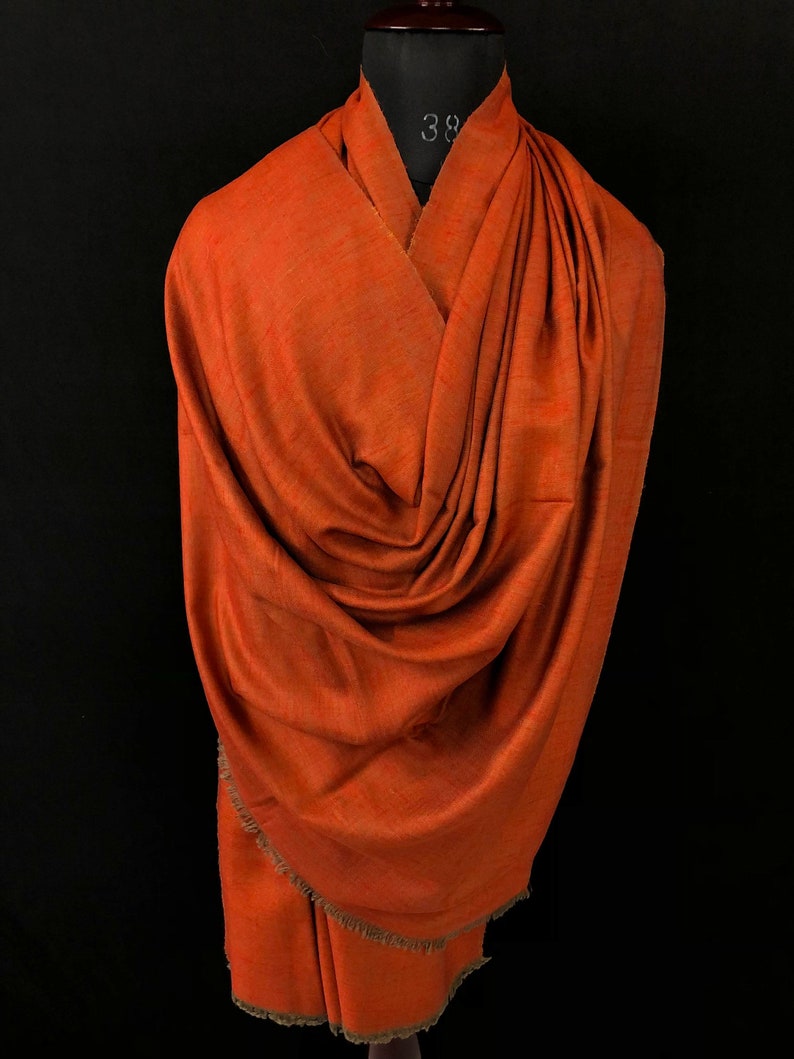 teacher gift Butterscotch and koi handwoven reversible ladakhi real cashmere pashmina shawl/wrap/100X200 cms image 5