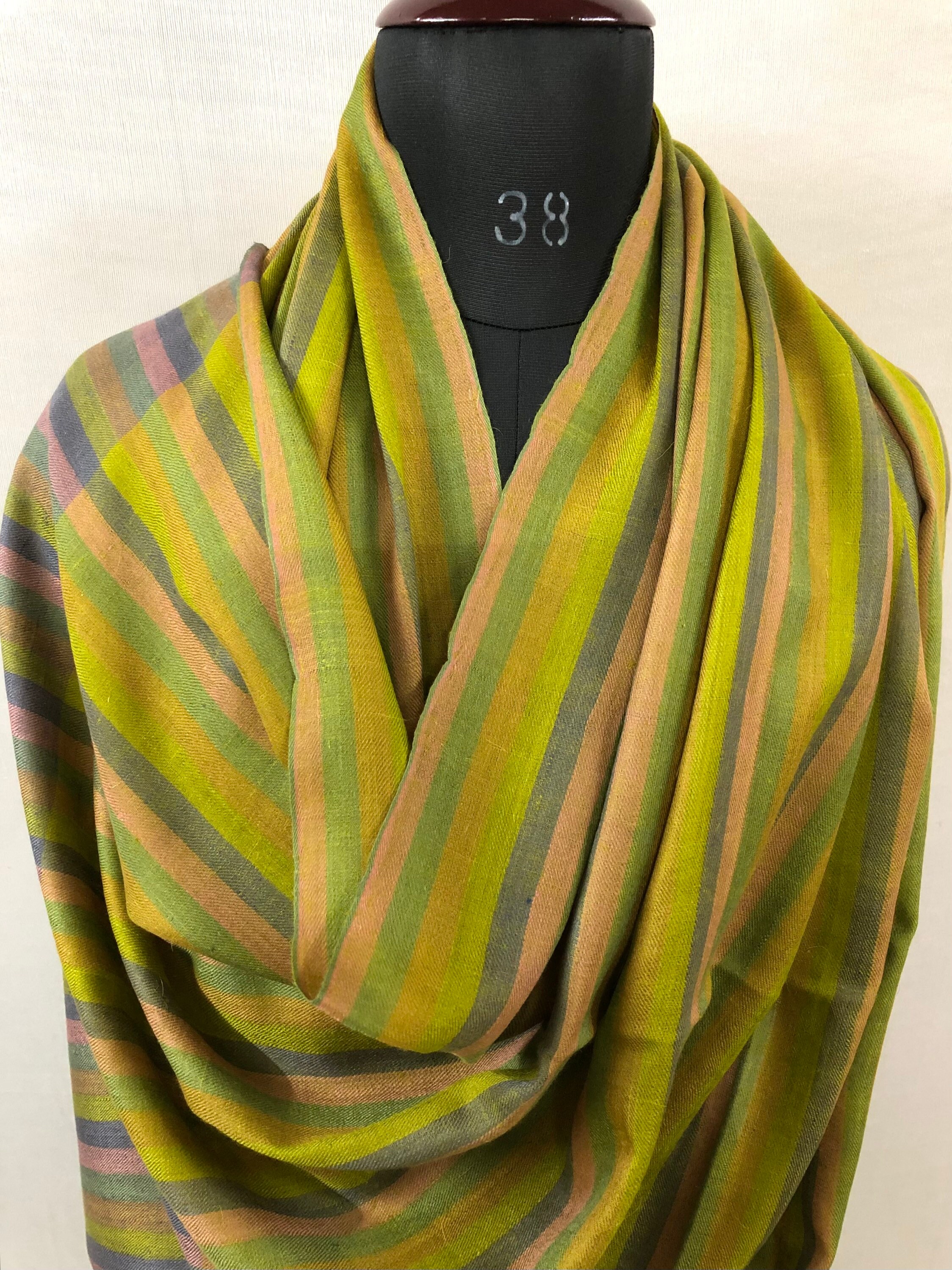 Pashmina Halloween Citronella Candy Stripes Handwoven Real
