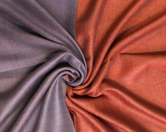 Boxing day Lavender grey and orange rust handwoven reversible  ladakhi real cashmere pashmina shawl/wrap/100X200cms