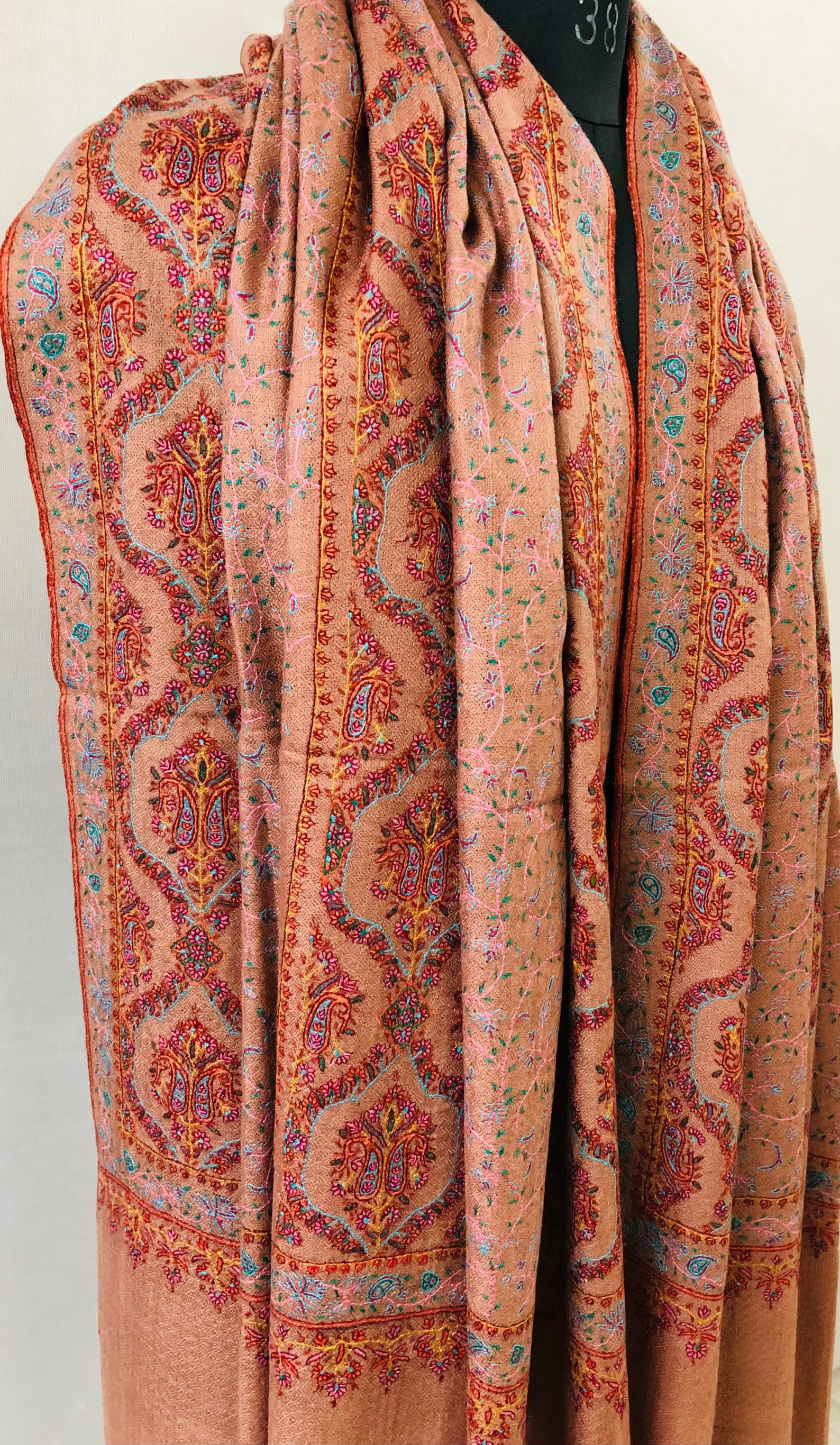 Cedar Wood Mehrab Jali Sozni Hand Embroidery Pure Cashmere | Etsy