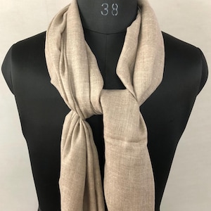 Natural Shade Handmade 100% Pure Ladakhi Hand Woven Cashmere Pashmina Shawl/70X200cms