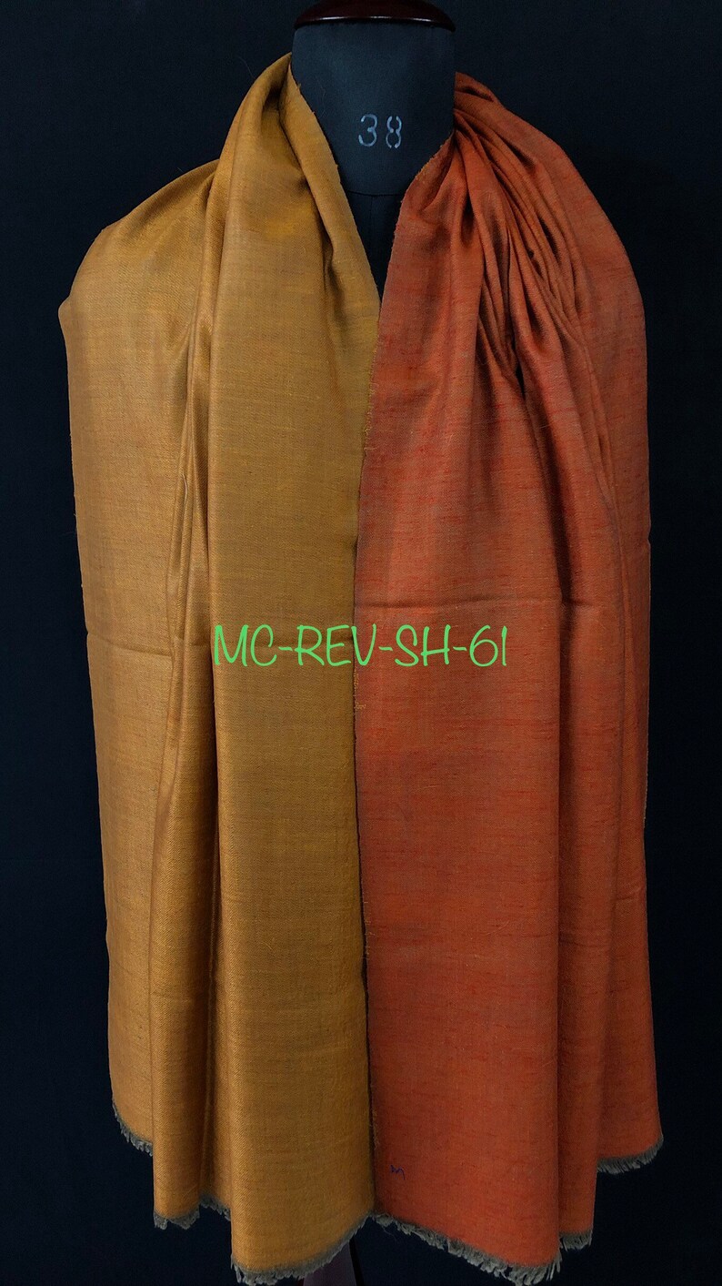 teacher gift Butterscotch and koi handwoven reversible ladakhi real cashmere pashmina shawl/wrap/100X200 cms image 10