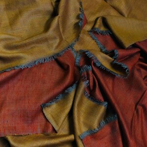 teacher gift Butterscotch and koi handwoven reversible ladakhi real cashmere pashmina shawl/wrap/100X200 cms image 3