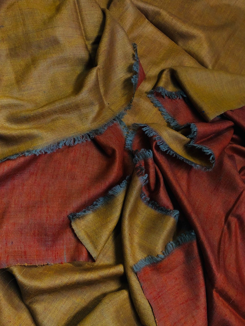 teacher gift Butterscotch and koi handwoven reversible ladakhi real cashmere pashmina shawl/wrap/100X200 cms image 3