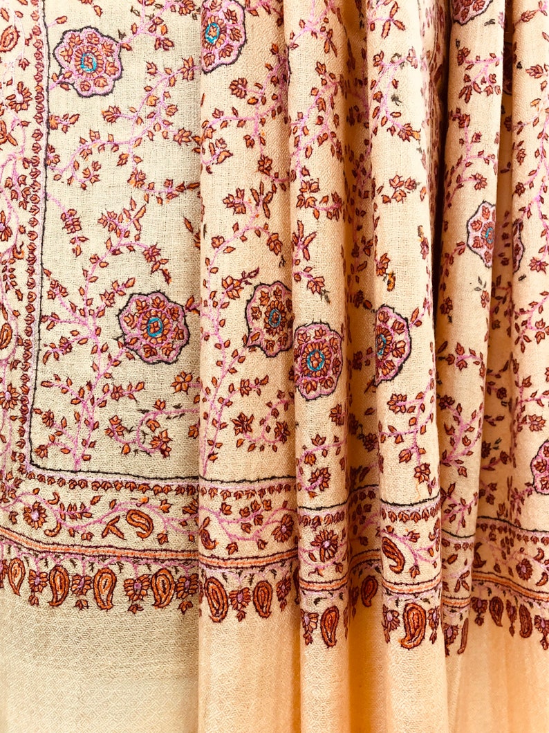 Peach Fuzz Luxury Sozni Hand Embroidered Jaal Handwoven Real Ca Peach Fuzz Luxury Sozni Hand Embroidered Jaal Handwoven Real Ca