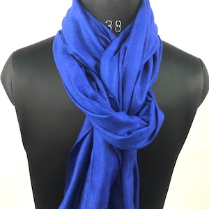 Dazzling Blue Handmade Genuine Cashmere Pashmina Stole/Shawl/Scarf/ 70*200 cm