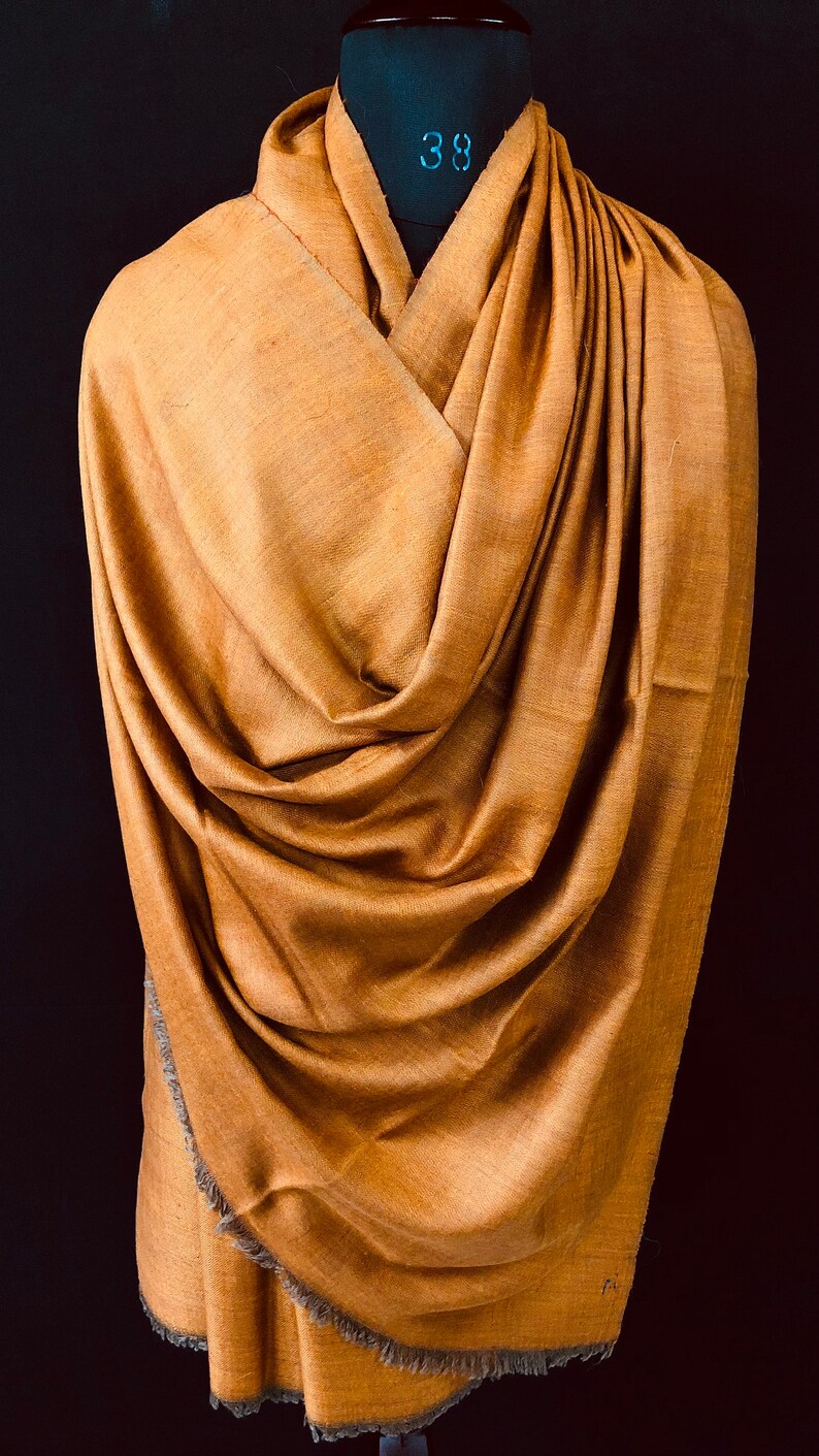 teacher gift Butterscotch and koi handwoven reversible ladakhi real cashmere pashmina shawl/wrap/100X200 cms image 6