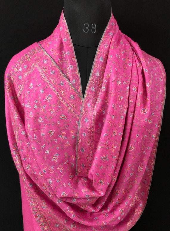 Persian Pink Sozni Hand Embroidered Jaal Handwoven Real - Etsy