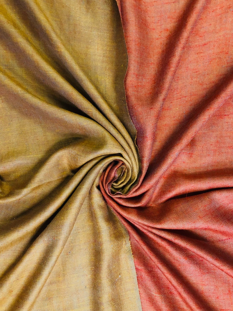 teacher gift Butterscotch and koi handwoven reversible ladakhi real cashmere pashmina shawl/wrap/100X200 cms image 1