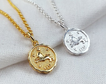 Leo Kette, Religiöse Kette, Hexe Kette, Sternzeichen Kette Leo, Sternzeichen, 14K Vergoldet, Geschenk für Geburtstag,Valentinstag Geschenke