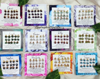 Raw Birthstone Crystal Charm, Electroplated Jewelry, Personalized Gift  For Her