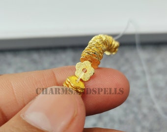 Perline Heishi a forma di fiore da 6 mm, rame spazzolato placcato oro, materiali per la creazione di gioielli