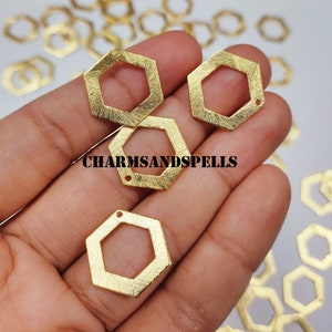 10 Pcs Pentagon Charm / Earrings and Pendant / Jewelry Supplies / Earring Findings / Gold Plated Charms / Jewelry /Valentine Day Gifts