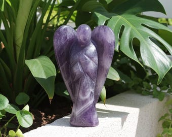 Amethyst 2'' Crystal Angel, Crystal Figurine, Standing Statuette Angel, Metaphysical Healing Crystal Angel, Guardian Angel, Spiritual Gift