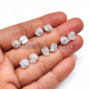 Raw Moonstone Stud Earrings, Rainbow Moonstone Studs, Silver Moonstone Stud Earrings, Sterling Silver Moonstone Earrings, June Birthstone