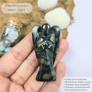 Natural Kambaba Jasper Stone Guardian Angel, Blessed Angelic connection, Protection Angel Gemstone, Gemstone Angel Gift, Gift For Her.