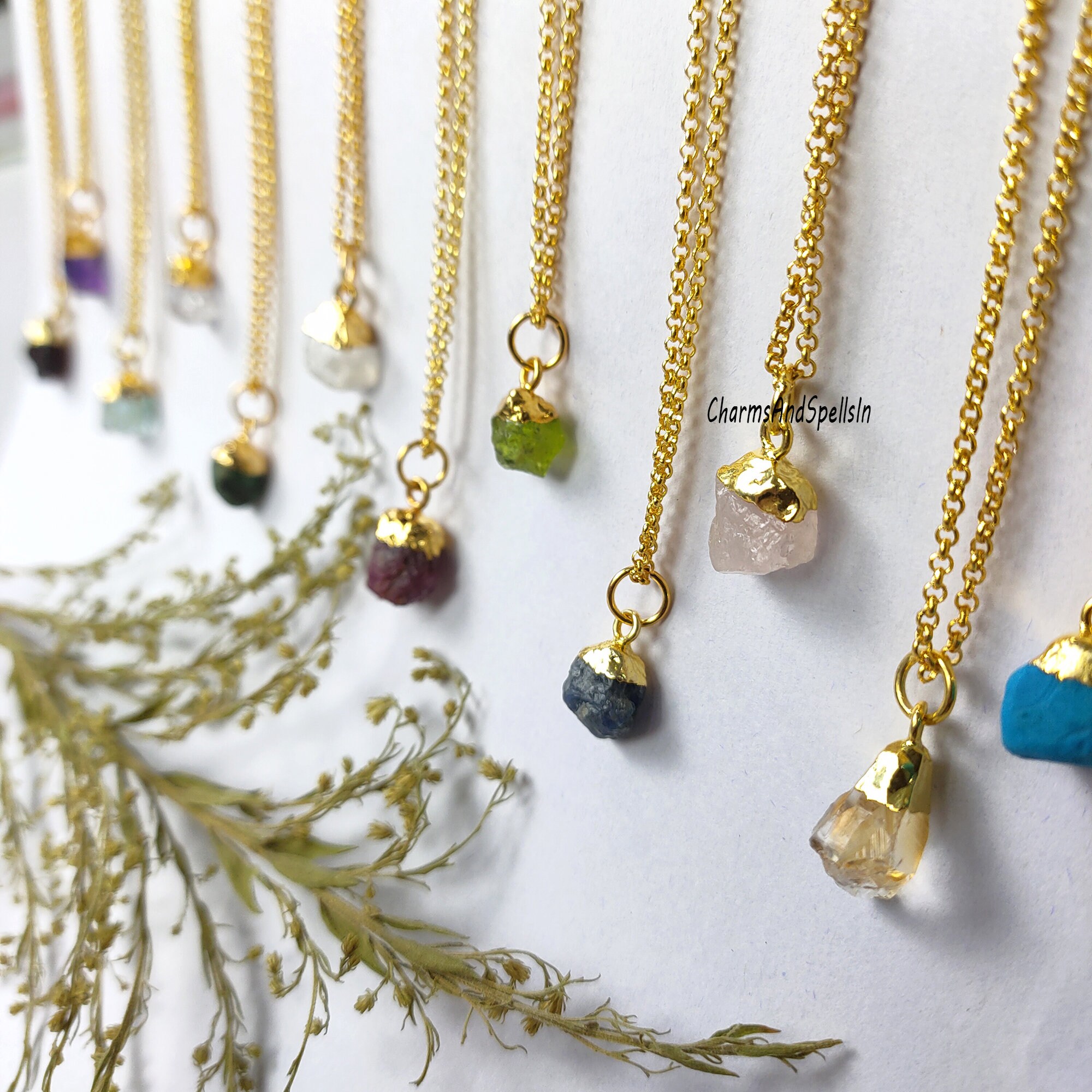 [LLOYD] 14K GOLD☆Rose cut birthstone Necklace LLOYD] 14K GOLD☆Rose cut birthstone Necklace