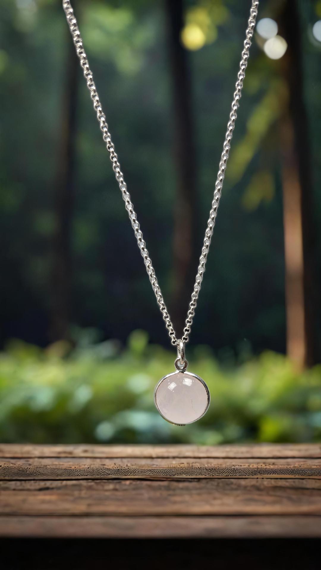 ブレスレット LESS IS MORE rose gemstone ball necklace High Quality Rose Quartz Ball Necklace, Natural Crystal