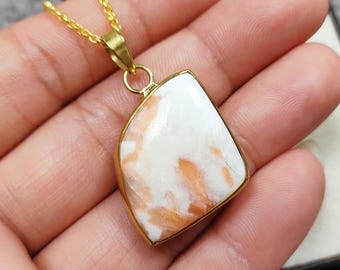Scolecite Crystal Pendant Necklace, Handmade Necklace, Pendant For Women, Minimalist Jewelry, Gift For Her