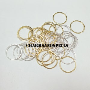 5 pcs Round Link Charms, Ring Loops, Geometric Hoop Circle Pendants, Gold/Silver Plated Jewelry Making Rings, Earring,Valentine Day Gifts