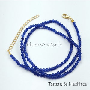Tanzanite Necklace, Tanzanite Jewelry, Tanzanite Choker, Dainty Tanzanite Necklace, Layering Necklace, Blue Birthstone Jewelry, Gift For Her
