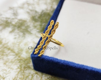 Adjustable Open Ring, Boho Stacking Band, Minimalist Statement Jewelry, Trendy Gift For Her