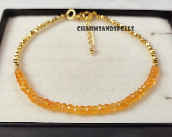 Carnelian Crystal Bracelet, Natural Stone Bohemian Jewelry, Minimalist Healing, Gift For Her
