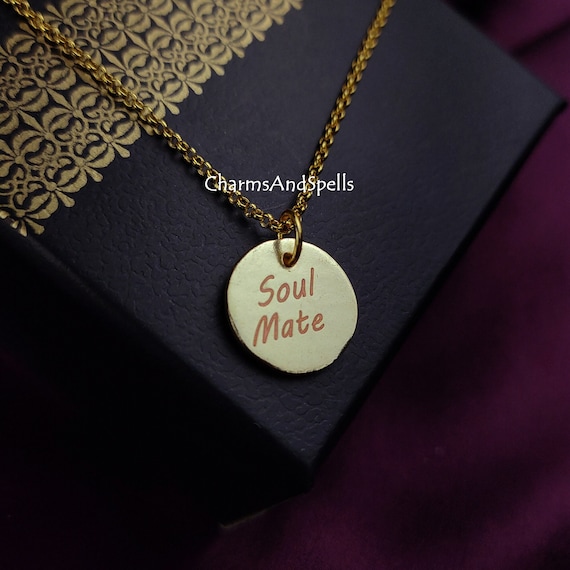 Collar personalizado, collar de alma gemela grabado con láser, joyería en  capas, collar único, regalo de guata y aniversario, regalo de alma gemela -   España