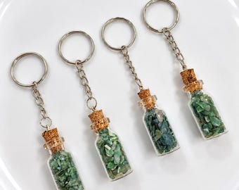 Moss Agate Crystal Keychain, Crystal Keychain, Gemstone Keychain, Natural Stone Keychain, Crystal Gift, Natural Crystal Keychain,Crystal Key